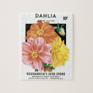 Vintage-Samenpaket-Kunst, Dahlien-Gartenblumen