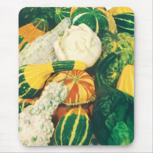 Vintage-Samenpaket-Kunst, gemischte Kürbisse Mousepad