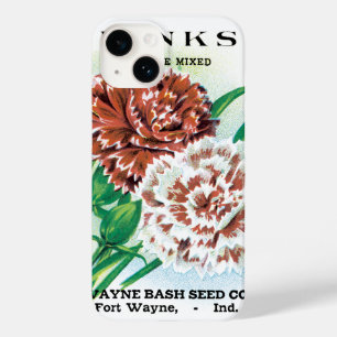 Vintage-Samenpaket-Kunst, Nelken Blumen Case-Mate iPhone 14 Hülle