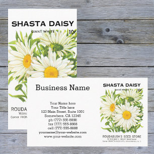 Vintage-Samenpaket-Kunst, Shasta-Margeriten-Blumen Visitenkarte