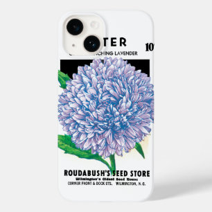 Vintage-Samenpaket-Kunst, violette Aster-Blumen Case-Mate iPhone 14 Hülle