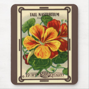 Vintage-Samenpaket-Label-Kunst, Kapuzinerkresse-Bl Mousepad