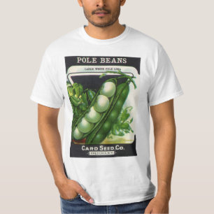Vintage-Samenpaket-Label-Kunst, Stangen-Limabohnen T-Shirt