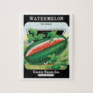 Vintage-Samenpaket-Label-Kunst, Wassermelonen Obst