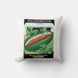 Vintage-Samenpaket-Label-Kunst, Wassermelonen Obst Kissen
