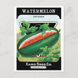 Vintage-Samenpaket-Label-Kunst, Wassermelonen Obst Postkarte