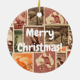 Vintage Sammlung australischer Briefmarke Keramik Ornament