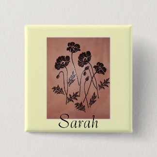 Vintage Samt-Mohnblumen Button