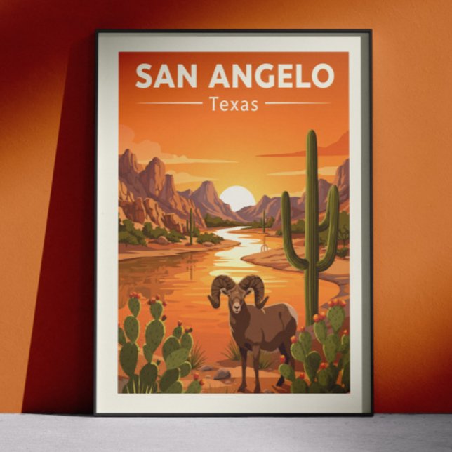 Vintage San Angelo Texas Poster (Von Creator hochgeladen)