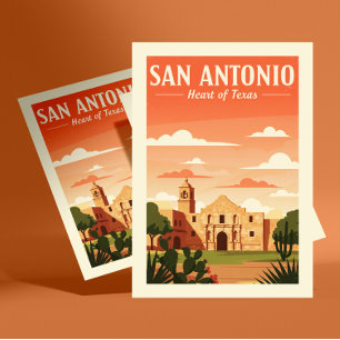 Vintage San Antonio Postkarte