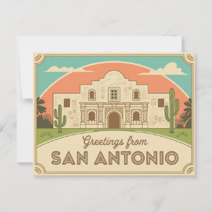 Vintage San Antonio Postkarte Grüße aus