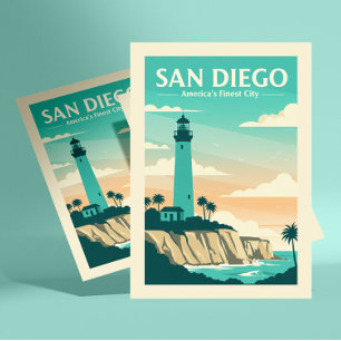 Vintage San Diego Postkarte
