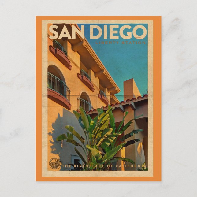 Vintage San Diego Travel Postkarte (Vorderseite)
