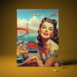 Vintage San Francisco Girl Illustration