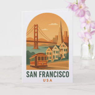 Vintage San Francisco Reiseplakat Postkarte