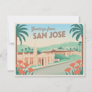Vintage San Jose Postkarte Grüße aus