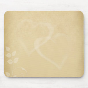 Vintage Sand-Farb-Herzen Mousepad