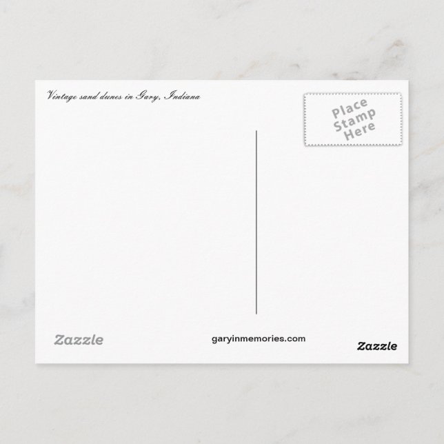Vintage Sanddünen in Gary IN Postkarte (Rückseite)