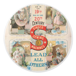 Vintage Sängernähmaschine Keramikknauf