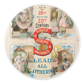 Vintage Sängernähmaschine Keramikknauf