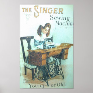 Vintage Sängernähmaschine Poster