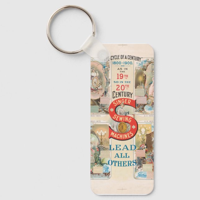 Vintage Sängernähmaschine Schlüsselanhänger (Vorderseite)