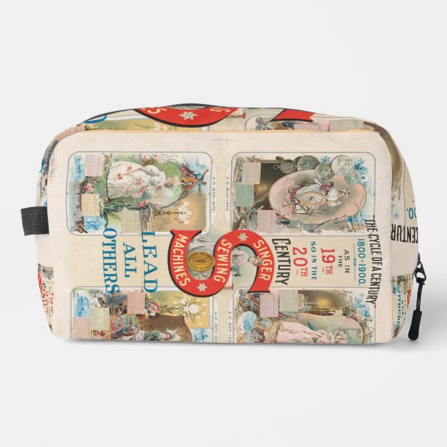 Vintage Sängernähmaschine Waschbeutel (Vorderseite)