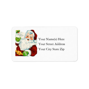 Vintage Sankt liefert Weihnachtswünsche Adressaufkleber