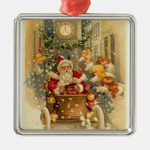 Vintage Sankt Silbernes Ornament