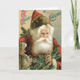 Vintage Sankt-Weihnachtskarte Feiertagskarte