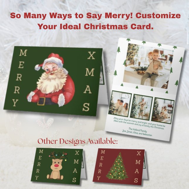 Vintage Santa 4 Photo Feiertagskarte (Von Creator hochgeladen)