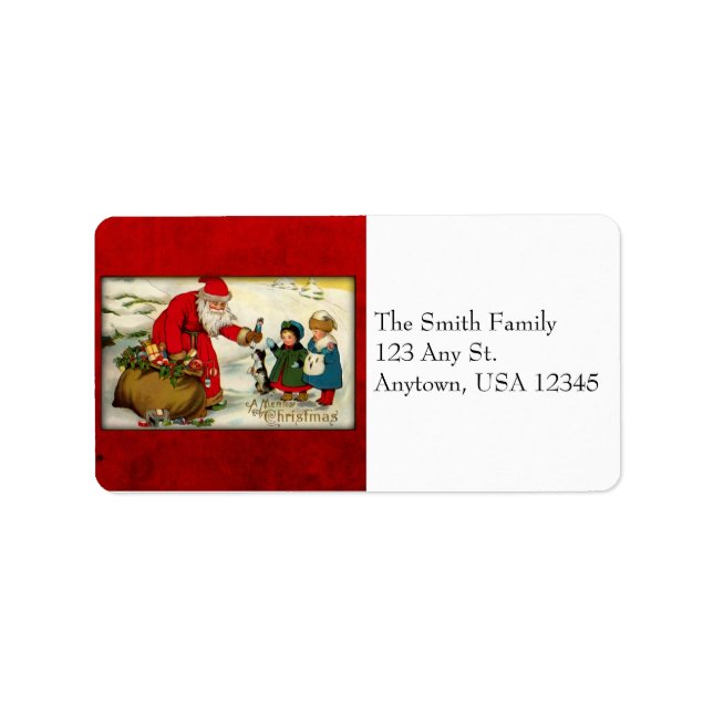 Vintage Santa Address Labels Adressaufkleber (Vorne)