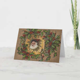 Vintage Santa Antik Weihnachten Stechpalme