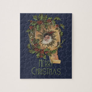 Vintage Santa Antik Weihnachten Stechpalme