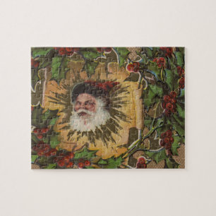Vintage Santa Antike Stechpalme Weihnachten