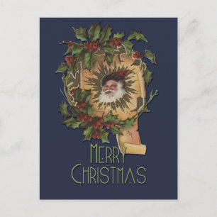 Vintage Santa Antike Stechpalme Weihnachten