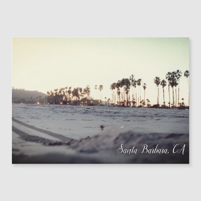 Vintage Santa Barbara Beach Magnetic Card Magnetkarte (Vorderseite)