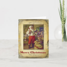 Vintage Santa Card Feiertagskarte