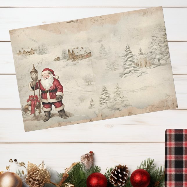 Vintage Santa Christmas Winter Decoupage Seidenpapier (Von Creator hochgeladen)
