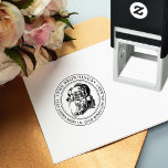 Vintage Santa Claus Christmas Holiday Address Permastempel<br><div class="desc">Also available as a sticker in my shop. Circular Return Address Stamp. All text is customizable. Please contact me with any questions or special requests.</div>