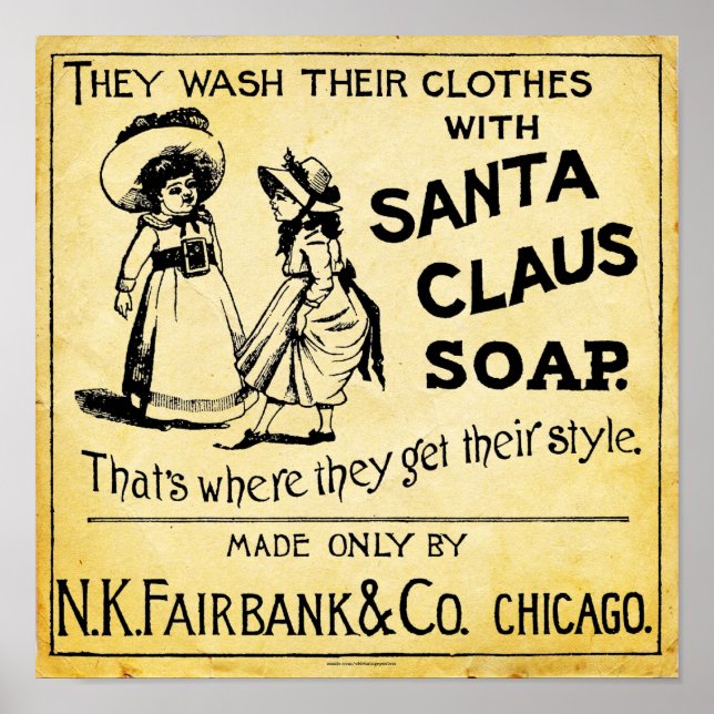 Vintage Santa Claus Seifenwerbung Poster (Vorne)