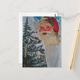 Vintage Santa Collage Postkarte