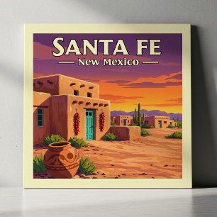 Vintage Santa Fe New Mexico Fliese