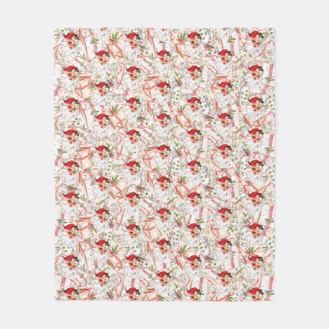 Vintage Santa Fleece Blanket (Vorderseite)