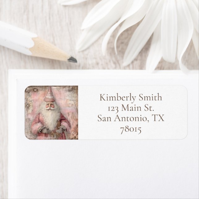 Vintage Santa Holiday Rücksendeadresse (Insitu)