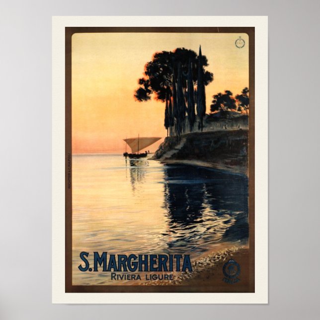 Vintage Santa Margherita Reisewerbung Poster (Vorne)