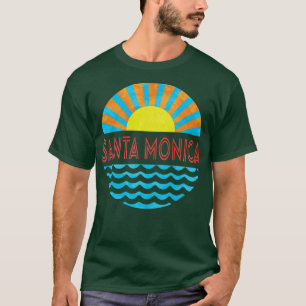 Vintage Santa Monica Beach Sonne und Wellen T-Shirt