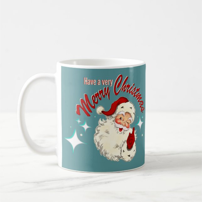 Vintage Santa No. 4  - Merry Christmas Kaffeetasse (Links)