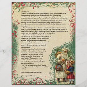 Vintage Santa Retro Kreis Weihnachtsbrief