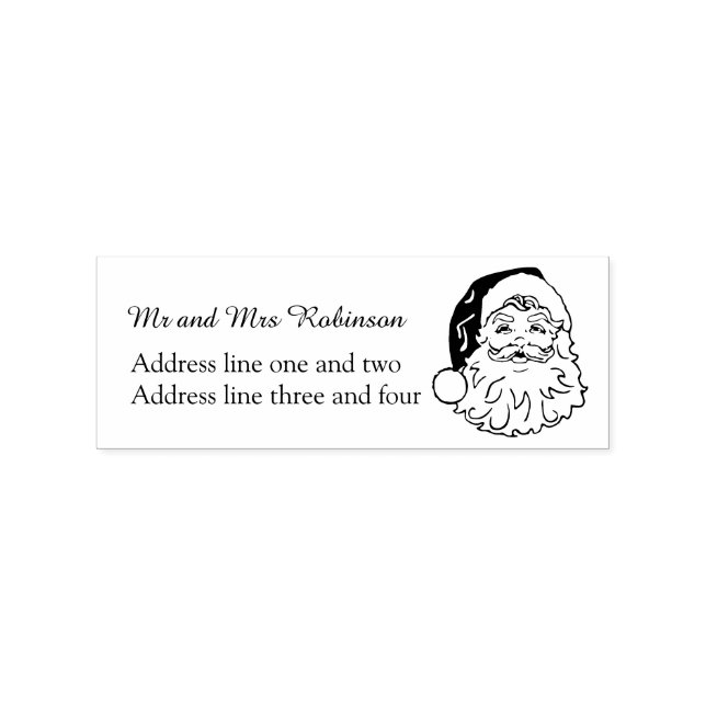 Vintage Santa Rücksendeadresse Gummistempel (Prägung)